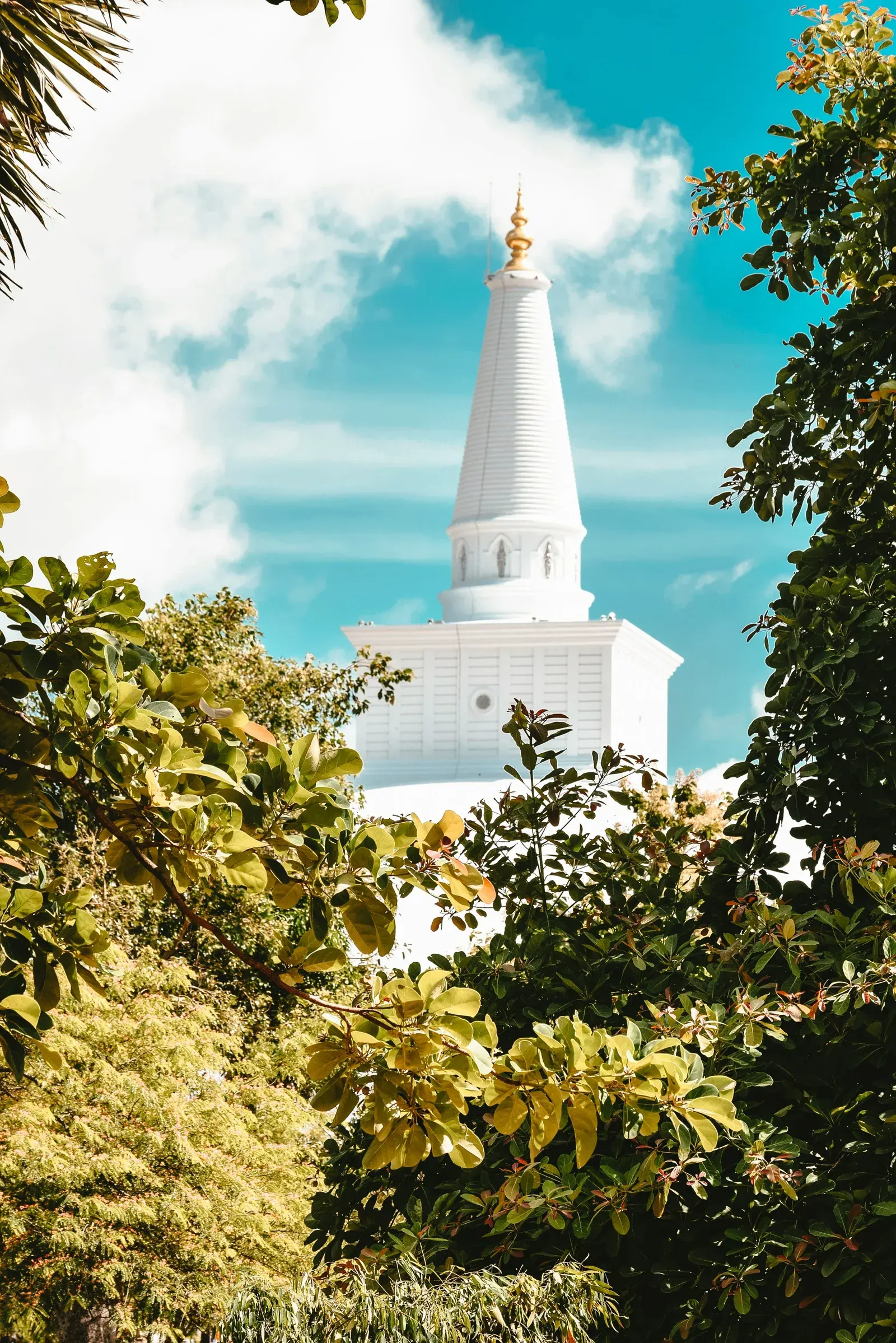 Intricate sacred temple architecture and carvings in Sri Lanka.